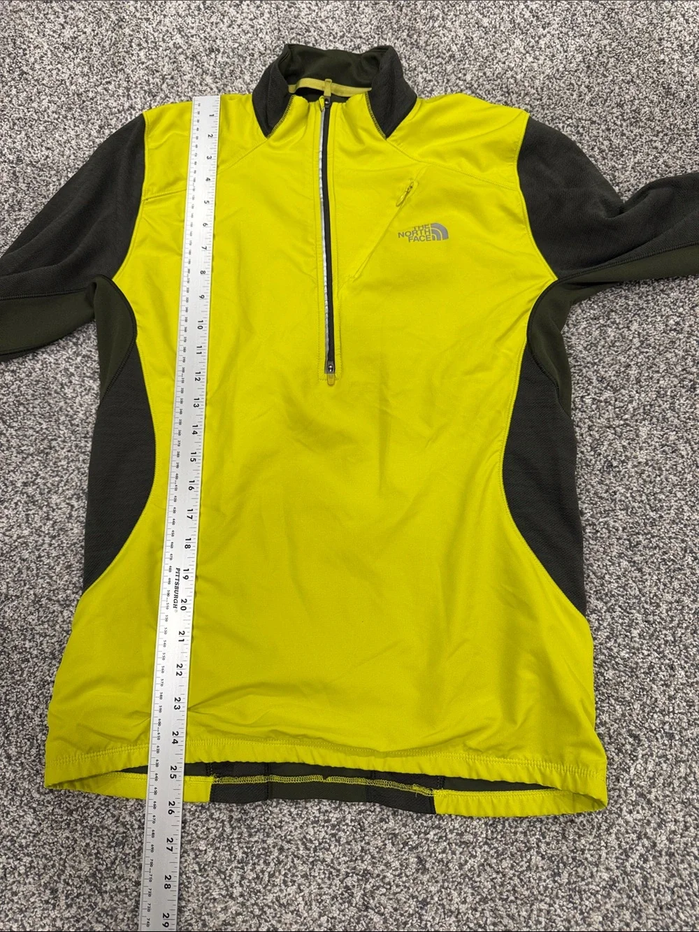 The North Face Men’s Flight Series Neon Yellow & Olive Half-Zip Pullover Size S
